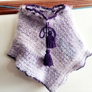 Handcrafted Toddler Bedpoke Lavender Poncho